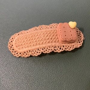 Cute handmade cookie biscuit charm hair clip